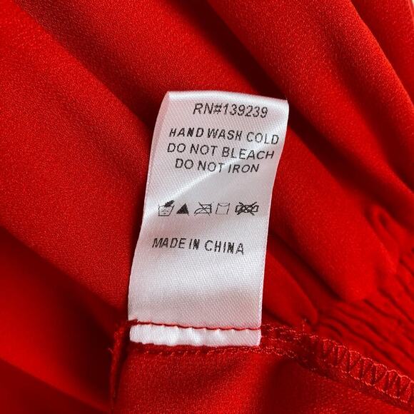 Tuckernuck Kenzo Dress Size XS Red Mini Long Sleeve Pomander Place - Picture 15 of 16